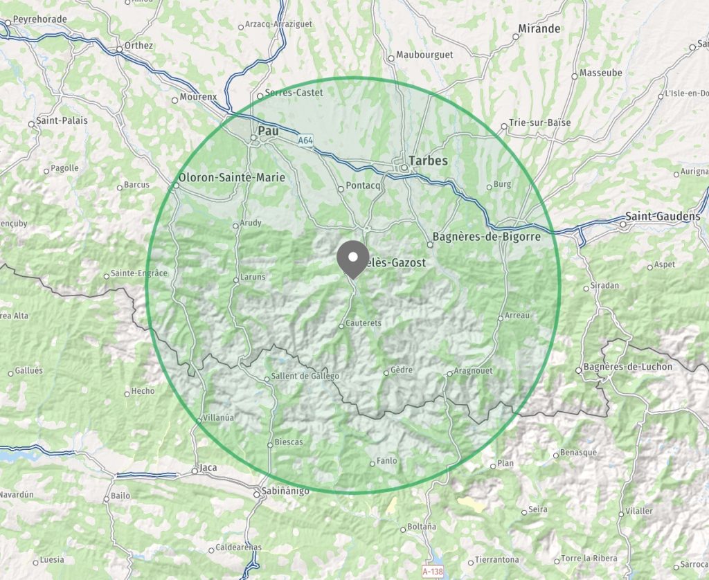 Secteur d'invention, rayon de 50km autour d'Arglès-Gazost, notamment: Lourdes, Tarbes, Bagnères-de-Bigorre, Luz-Saint-Sauveur, Cauterets, Pau